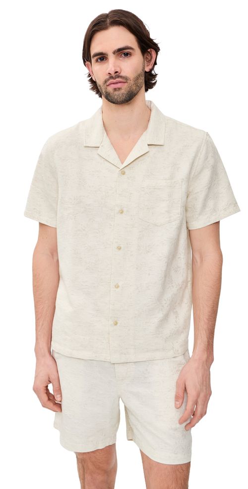Jacquard Resort Shirt Natural/Tan