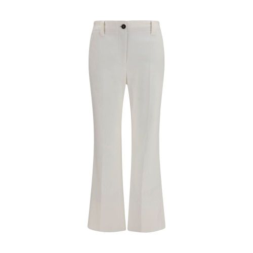 Cotton Flared Trousers — White
