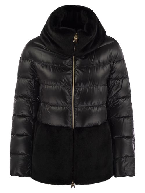 Down Jacket With Cruelty-free Fur Details
