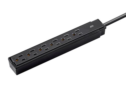 2-Pack 6 Outlet Surge Protector Power Strip, 201 Joules, Clamping Voltage 330V