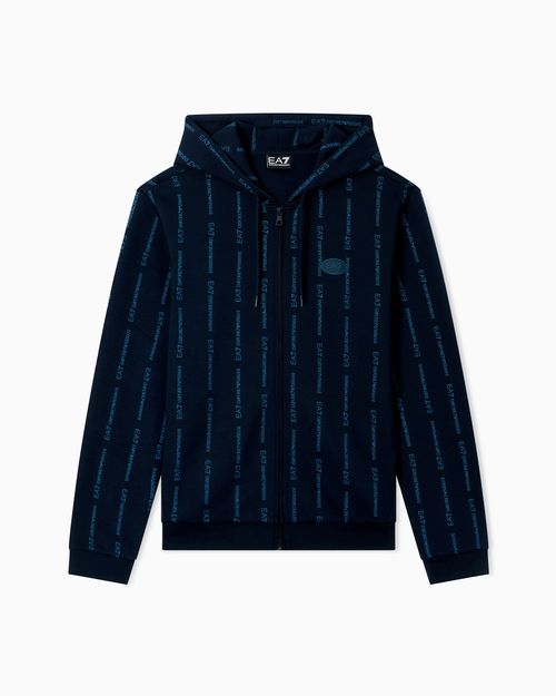 Graphic Series cotton-blend hooded zip-up sweatshirt