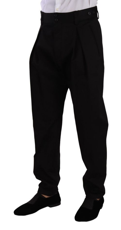 Cotton Stretch Trousers — Black