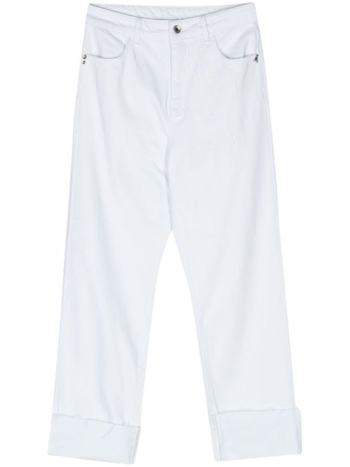 High-rise tapered jeans - White