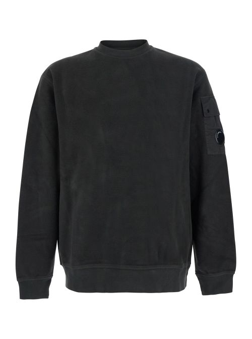 Cotton Fleece Sweatshirt — Black