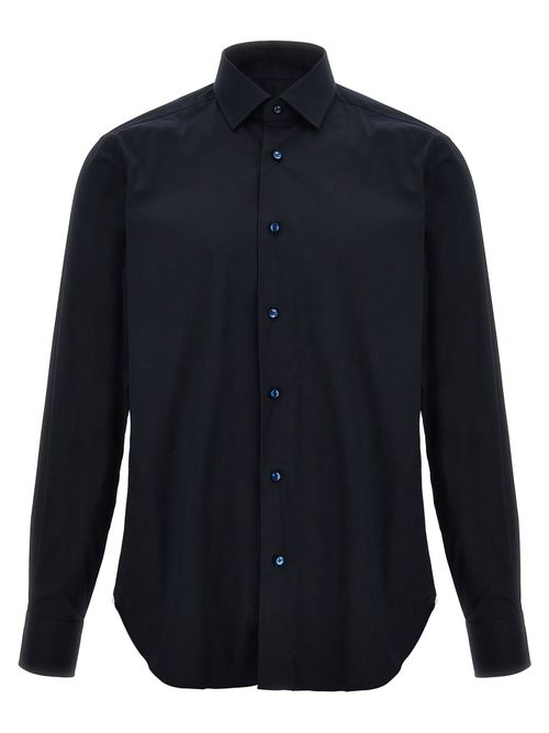 Stretch Poplin Shirt — Black