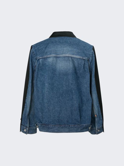 Wool Suiting X Denim Jacket Black And Blue