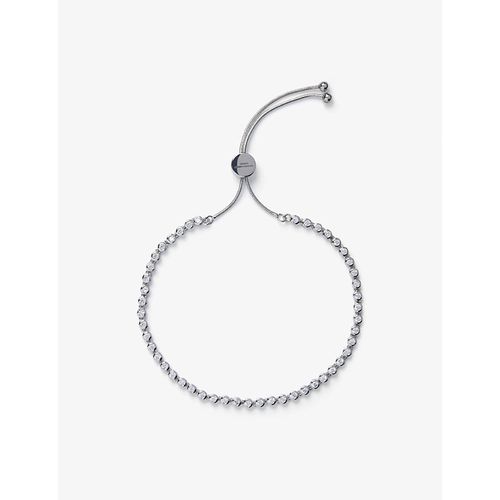 Womens Platinum Crystal-encrusted Platinum-plated Friendship Bracelet 