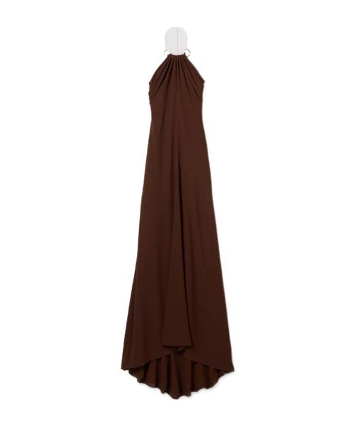 Silk crêpe long dress