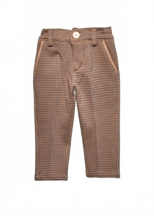 Boys Herringbone Pantalone In Navy/sahara