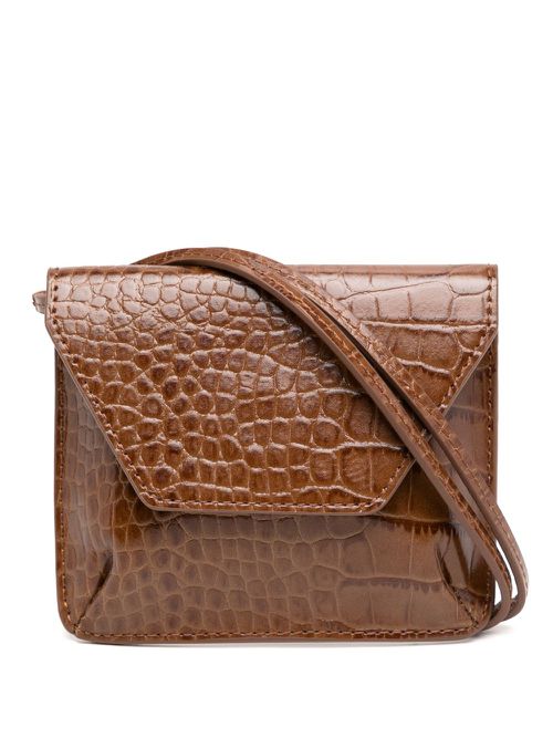 Recto mini necklace wallet - Brown