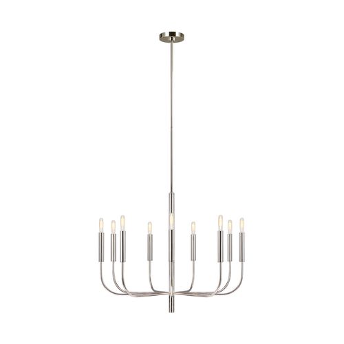 Visual Comfort Studio Brianna 9-Light Chandelier in Polished Nickel by Ellen Degenere