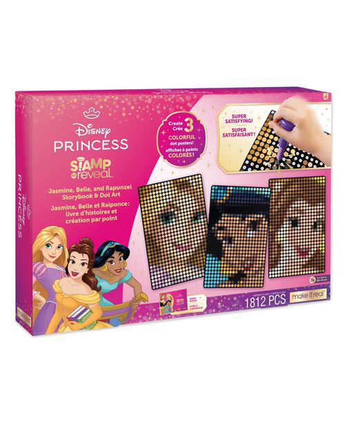 Disney Stamp to Reveal Jasmine, Belle, Rapunzel Storybook and Dot Art - Multi