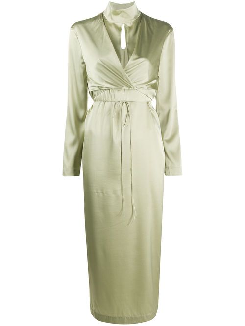 Wrap midi dress - Green