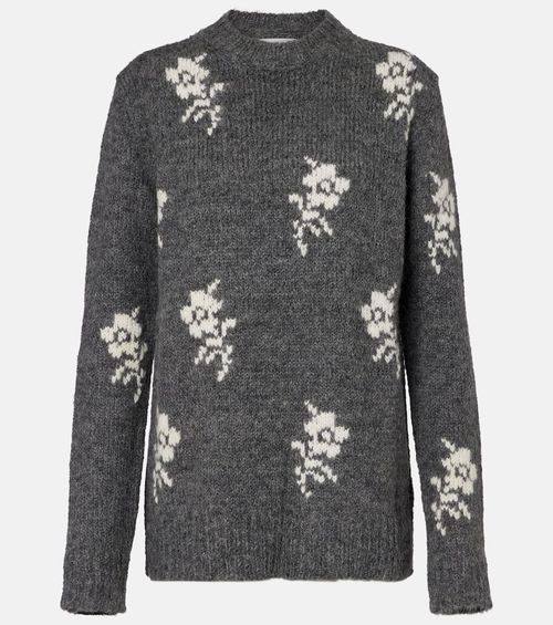 Intarsia alpaca and wool-blend sweater