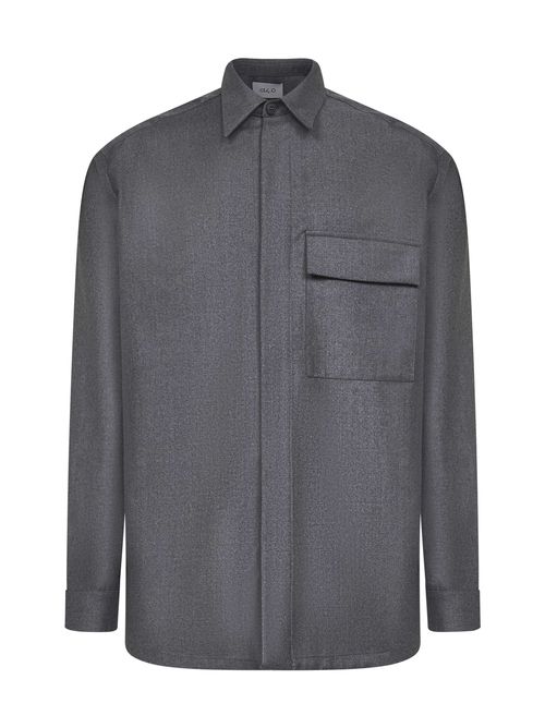 Virgin Wool Shirt Jacket — Gray