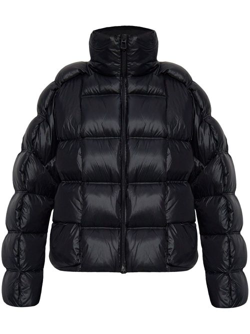 Panelled puffer jacket - Black