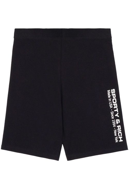 Reflective logo-print cycling shorts - Black