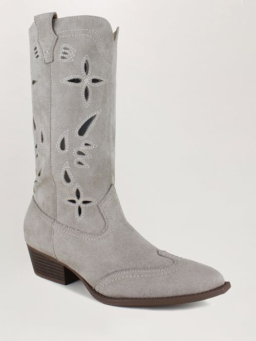 Women's Ora Faux Suede Western Boot by UNIONBAY, Stone