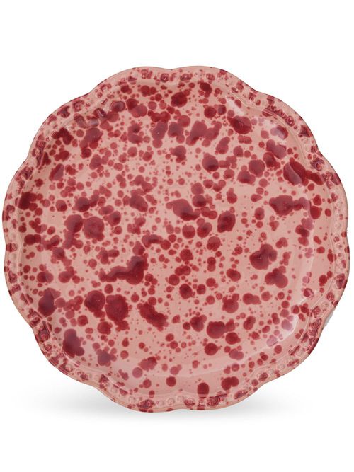 Speckled ceramic fruit plate (21cm) - Pink