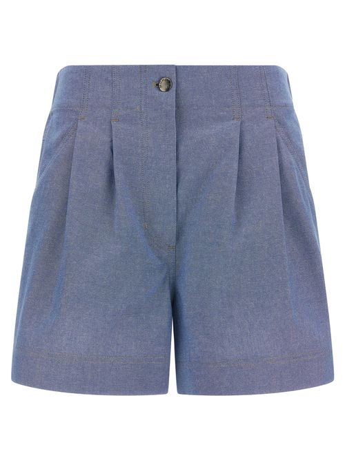 Chambray Cotton Shorts