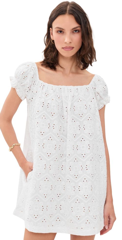 The Ophelia Dress White Diamond Eyelet