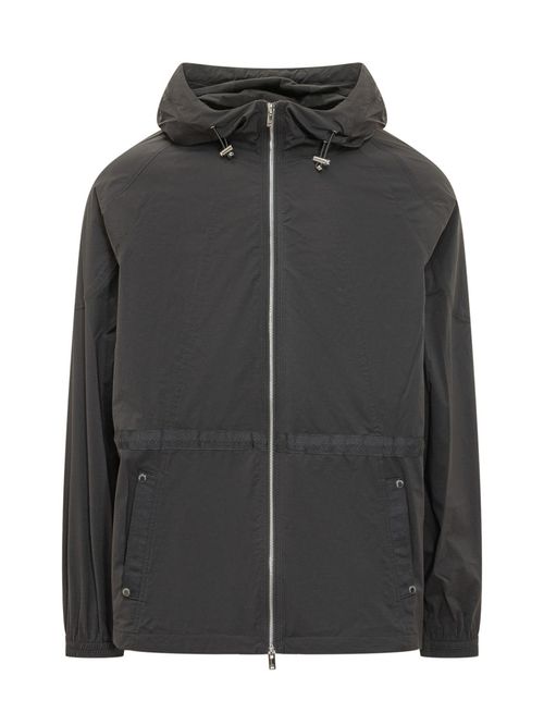 Black Solid Hood Jacket