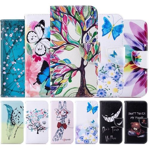 Wallet Phone Case For Apple iPhone 14 13 12 Mini 11 Pro X XR XS Max 6 6S 7 8 Plus SE 2020 Plum Card Holder Protect Cover