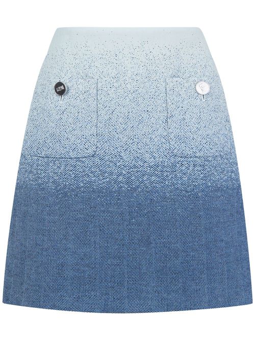Gradient-effect A-line skirt - Blue