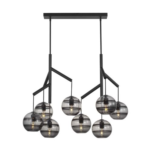 Nightshade Black Eight Light Chandelier from the Sedona Collection
