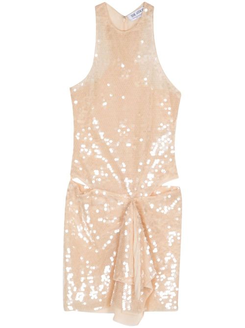 Sequin-embellished mini dress - Neutrals