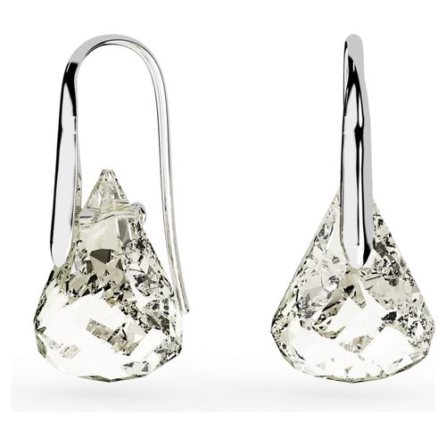 Lunar drop earrings, Gray, Rhodium plated