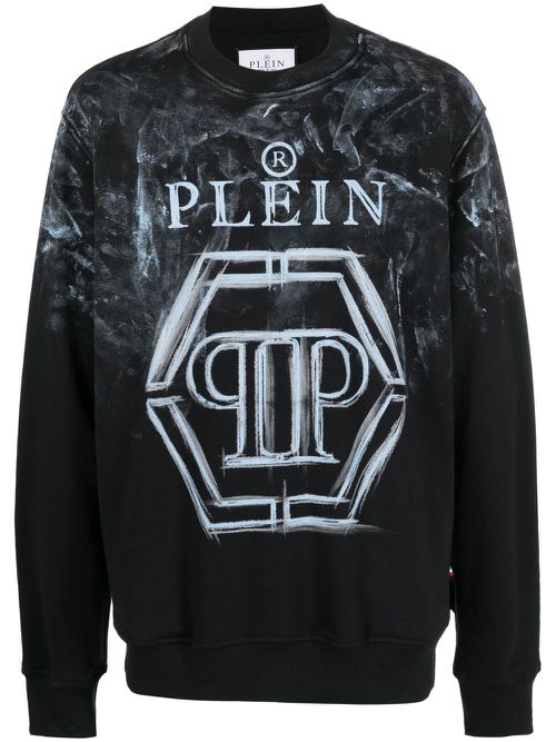 Logo-print long-sleeve sweatshirt - Black