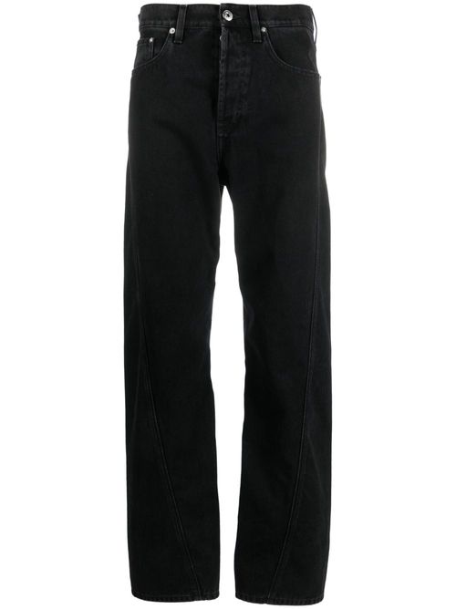 Twisted straight-leg jeans - Black