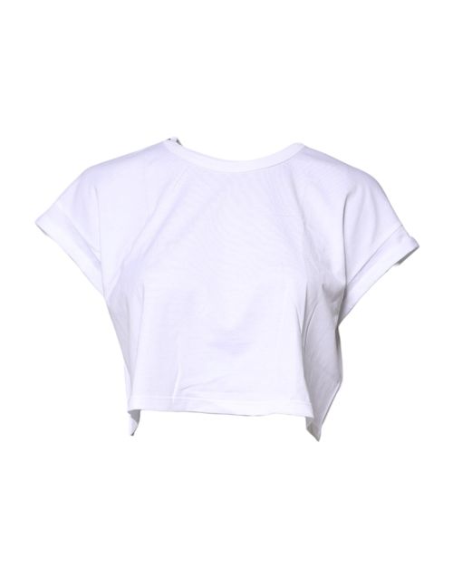 Cropped Crew Neck T-Shirt — White