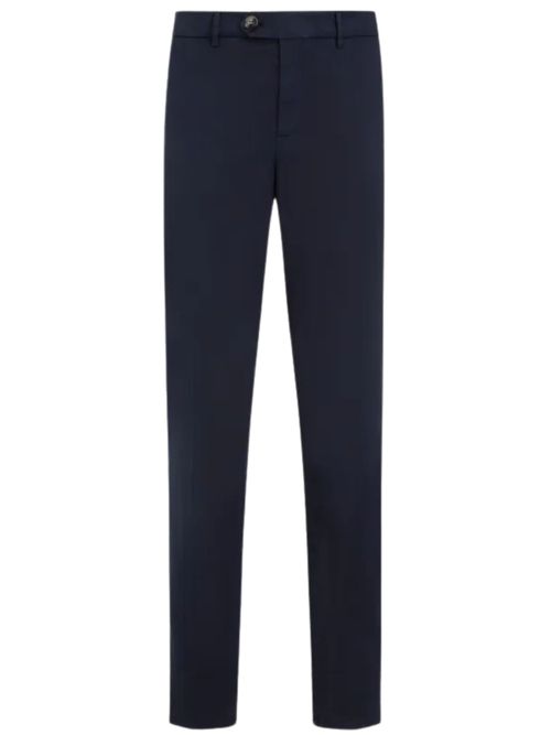 Cotton Trousers with Zip and Button Fastening for Men