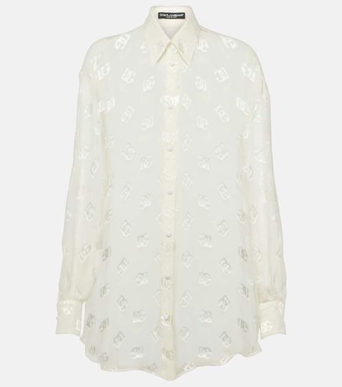 Burnout sheer silk shirt