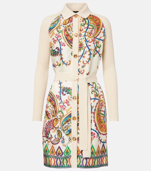 Paisley belted cotton cardigan