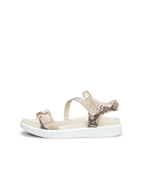 SOFT SANDAL - Women's Leather Two Strap Sandal - Gold - 36