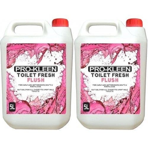 ProKleen Pro-Kleen Toilet Fresh Flush Cleaning Liquid 10L - Concentrate, Easy to Use, Pink Fluid Formula for Caravans, Motorhomes & Boat