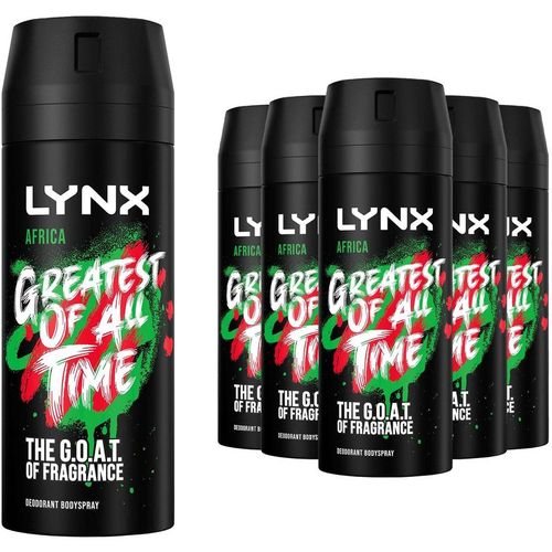 Lynx Mens Africa Body Spray Deodorant 48Hrs High Definition Fragrance 150ml, 24 Pack