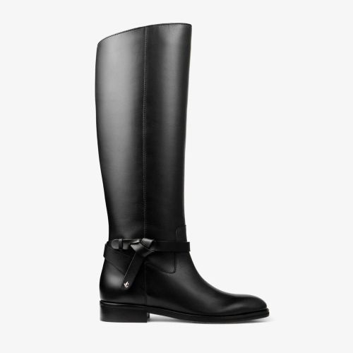 Leather Knee-High Boot — Black