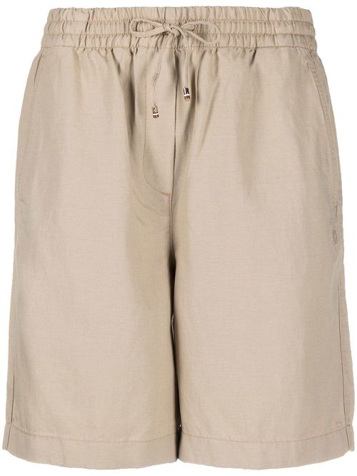 Drawstring knee-length shorts - Neutrals