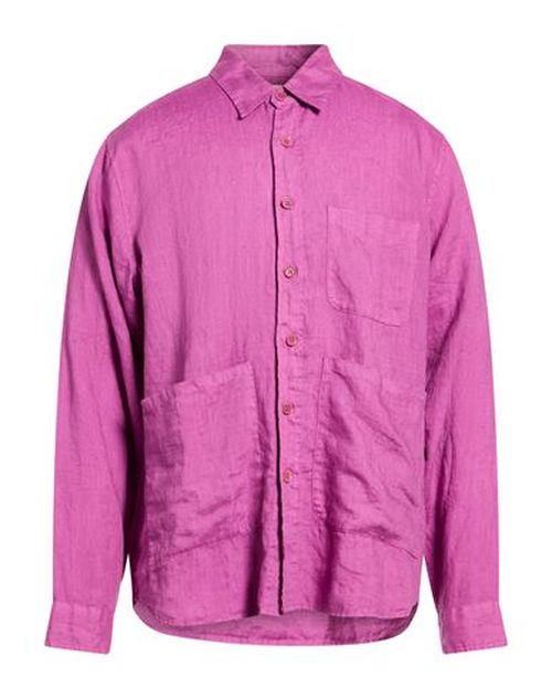 Man Shirt Mauve Size 4XL Linen