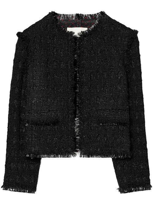 Tinsel-tweed cropped jacket - Black