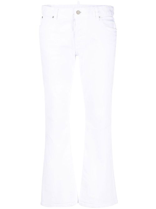 Bootcut cropped trousers - White