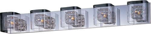 Gem 5-Light Clear Bathroom Vanity Light in Polished Chrome