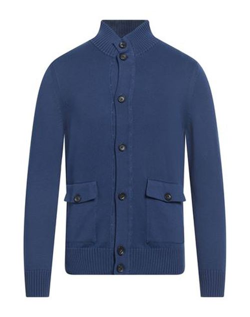 Man Cardigan Navy Size 42 Cotton