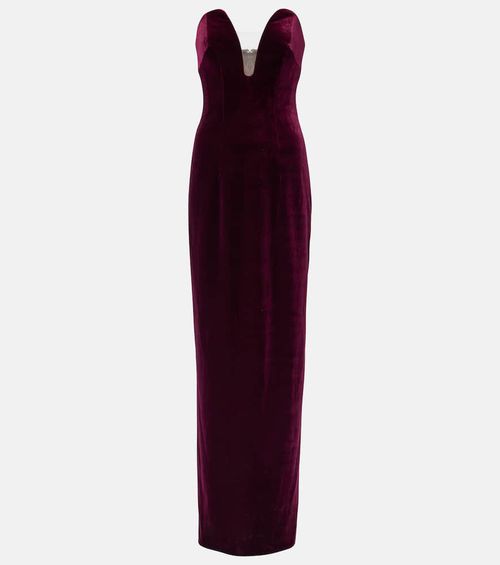 Strapless velvet gown