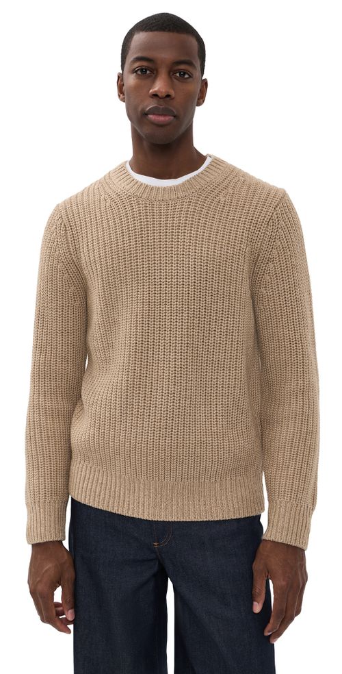 Utility Shaker Crew Neck Sweater H River Sand