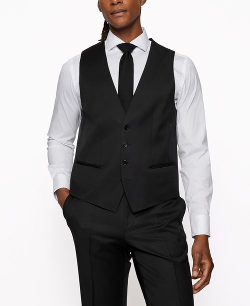 Boss Men's Single-Breasted Waistcoat - Black